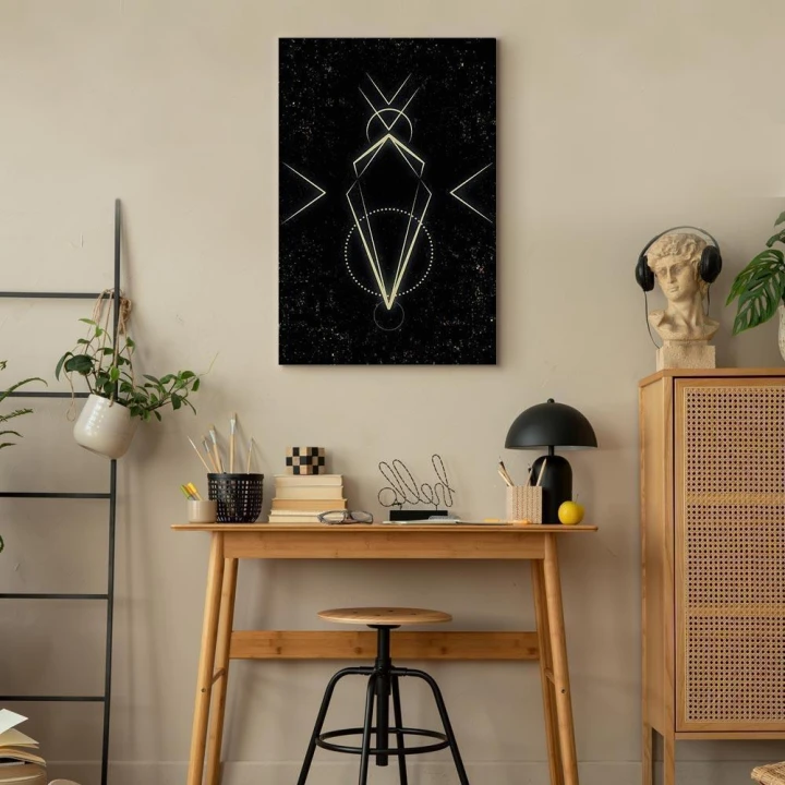 Obraz - Symetria figur (1-częściowy) - motyw graficzny w czarnym odcieniu
