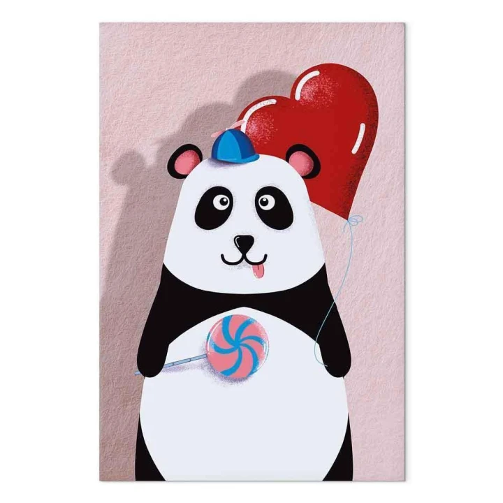 Obraz - Panda z balonikiem (1-częściowy) pionowy
