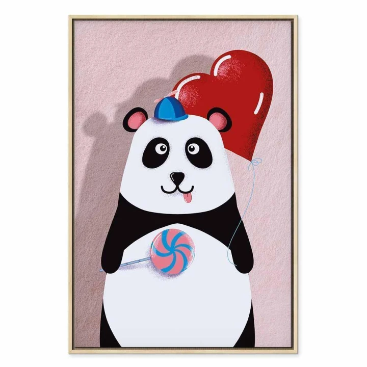 Obraz - Panda z balonikiem (1-częściowy) pionowy