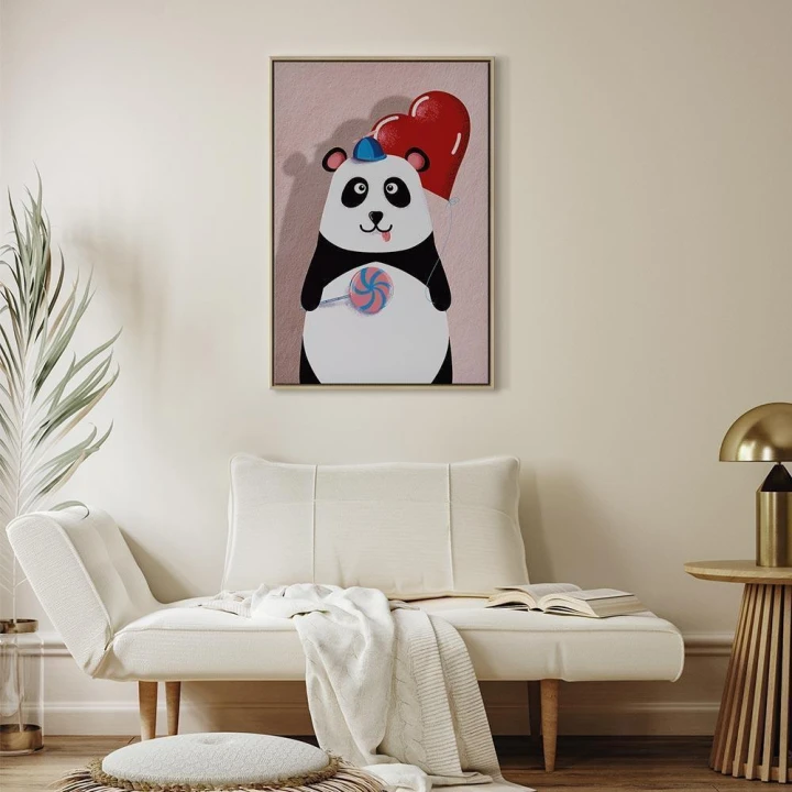 Obraz - Panda z balonikiem (1-częściowy) pionowy