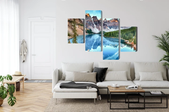 Obraz Wieloczęściowy Jezioro Moraine W Parku Narodowym Banff, Kanada