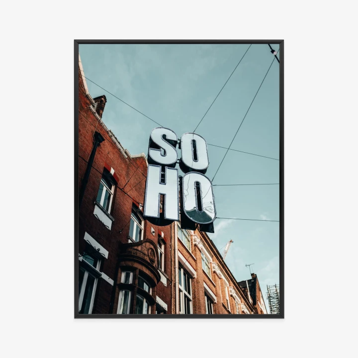 Plakat Znak Soho Na Londyńskiej Ulicy