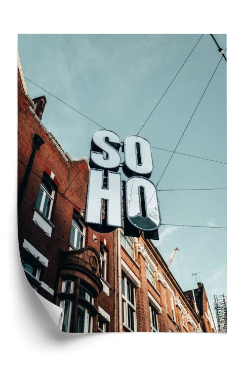 Plakat Znak Soho Na Londyńskiej Ulicy