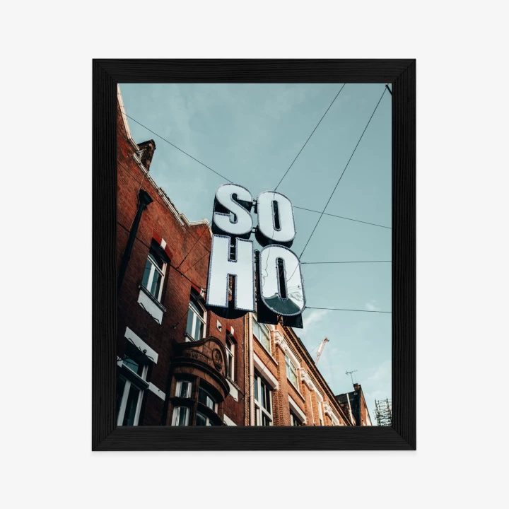 Plakat Znak Soho Na Londyńskiej Ulicy