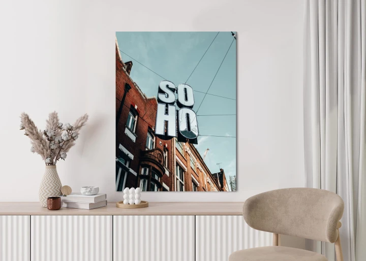 Plakat Znak Soho Na Londyńskiej Ulicy