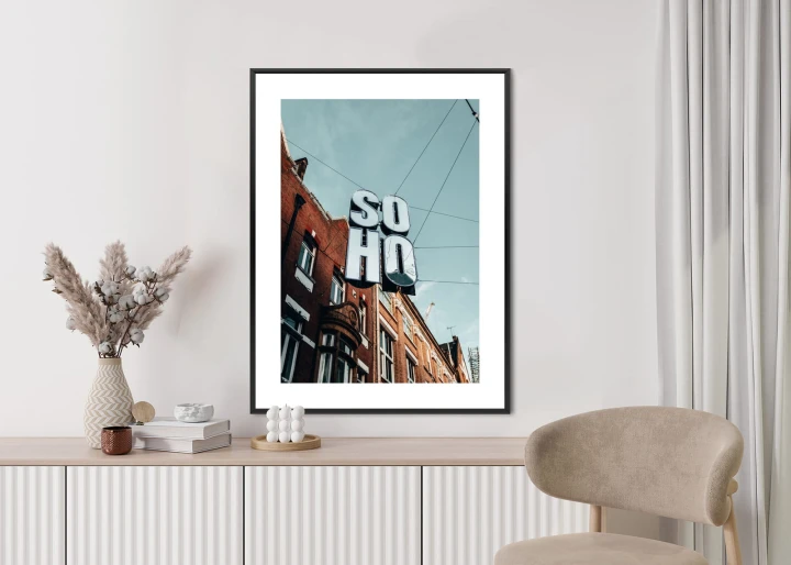 Plakat Znak Soho Na Londyńskiej Ulicy