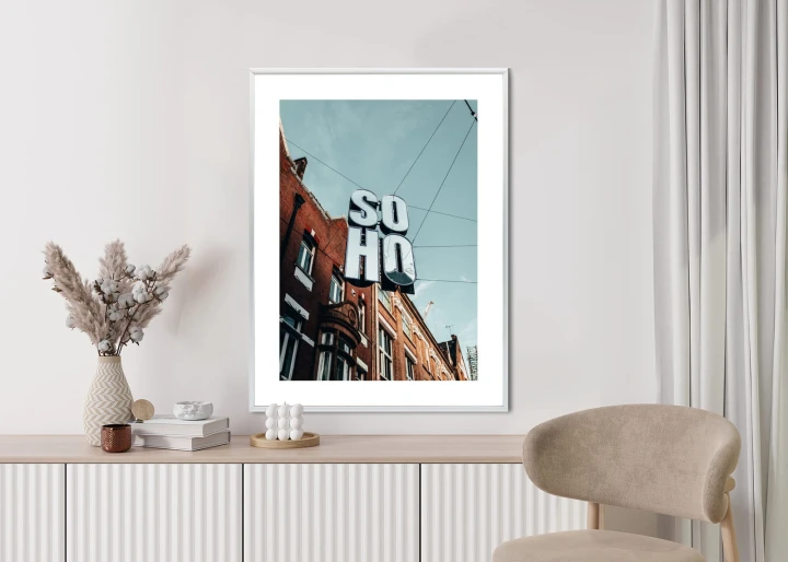 Plakat Znak Soho Na Londyńskiej Ulicy