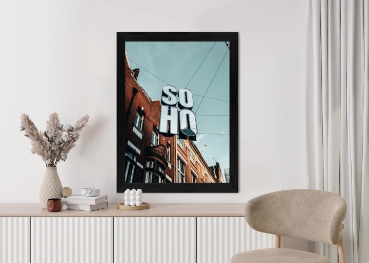 Plakat Znak Soho Na Londyńskiej Ulicy