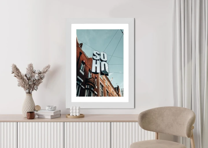 Plakat Znak Soho Na Londyńskiej Ulicy