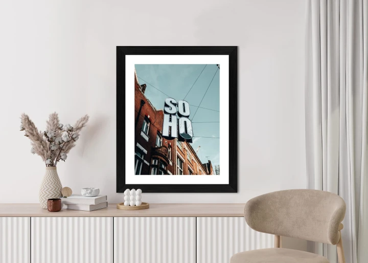 Plakat Znak Soho Na Londyńskiej Ulicy