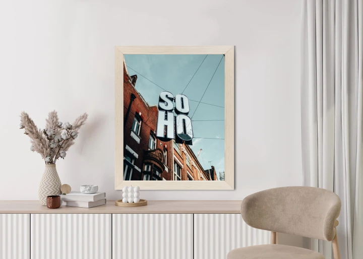 Plakat Znak Soho Na Londyńskiej Ulicy