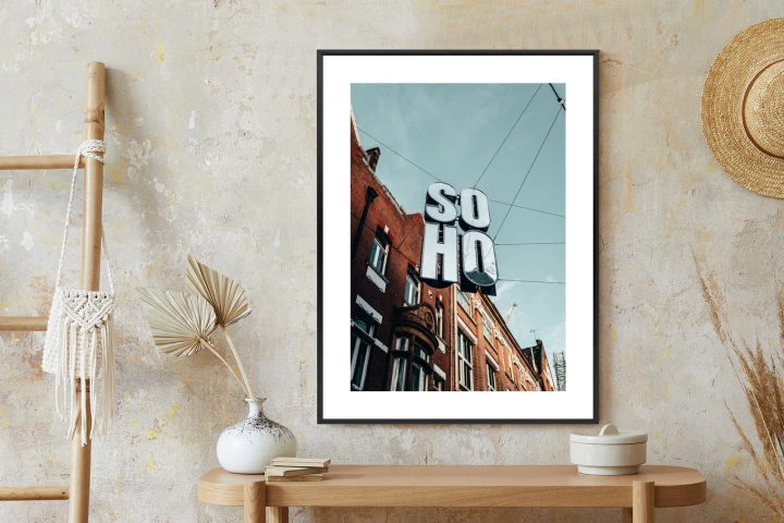 Plakat Znak Soho Na Londyńskiej Ulicy