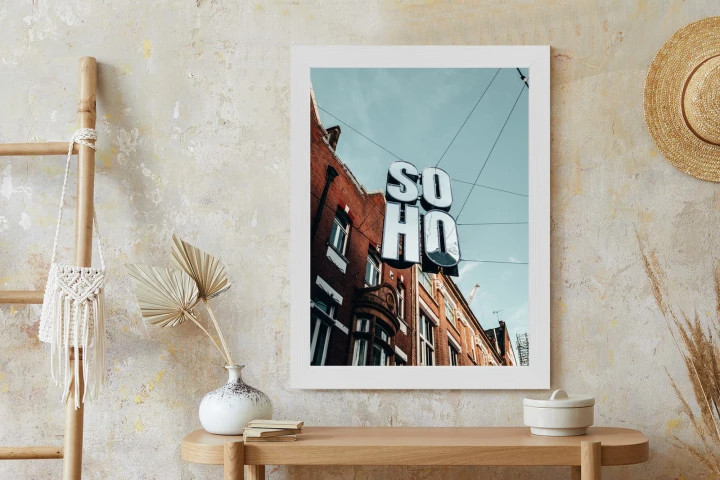 Plakat Znak Soho Na Londyńskiej Ulicy