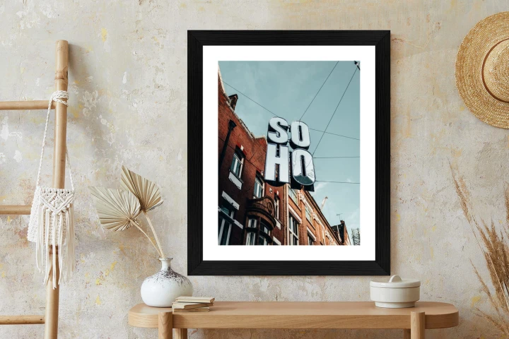 Plakat Znak Soho Na Londyńskiej Ulicy