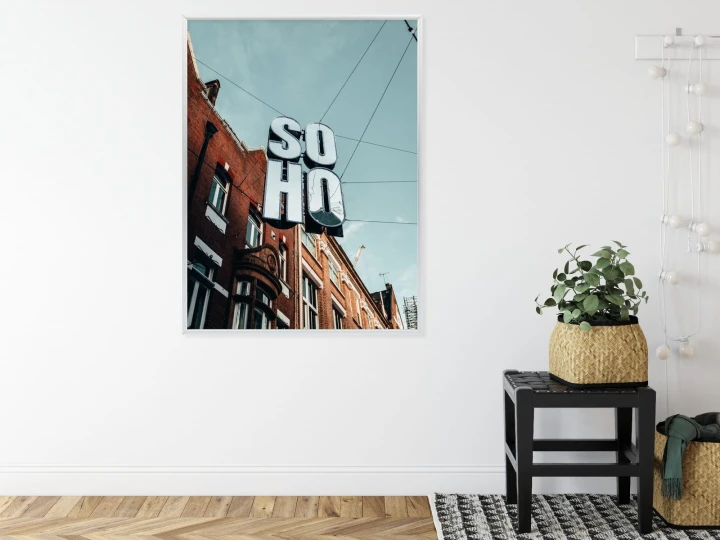 Plakat Znak Soho Na Londyńskiej Ulicy