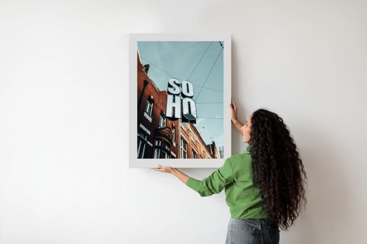 Plakat Znak Soho Na Londyńskiej Ulicy