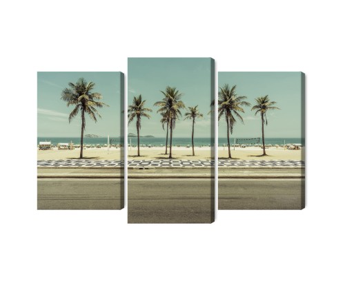 Obraz Wieloczęściowy Palmy Na Plaży Ipanema W Rio De Janeiro