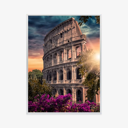 Plakat Letni Zachód Słońca Nad Rzymskim Koloseum