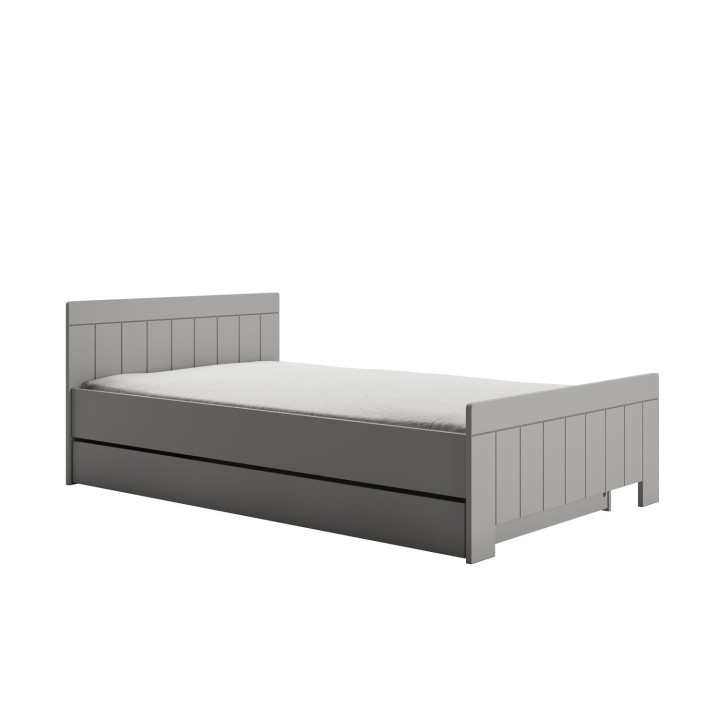 Łóżko 120x200 Calmo szare z dolną szufladą