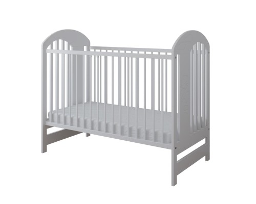 Białe łóżeczko dziecięce 120x60 Bear z motywem misia