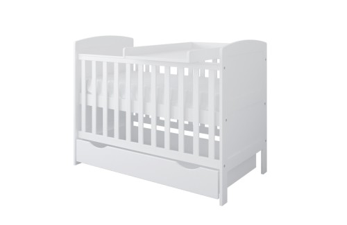 Łóżeczko 3w1 120x60 z przewijakiem i szufladą na pościel