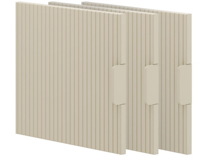 Zestaw trzech szampańskich drzwiczek ryflowanych do regału szerokiego Miloo