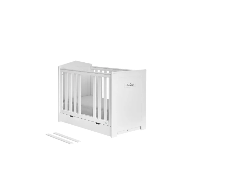 Łóżeczko dziecięce Marsylia z szufladą i wyjmowanymi szczebelkami