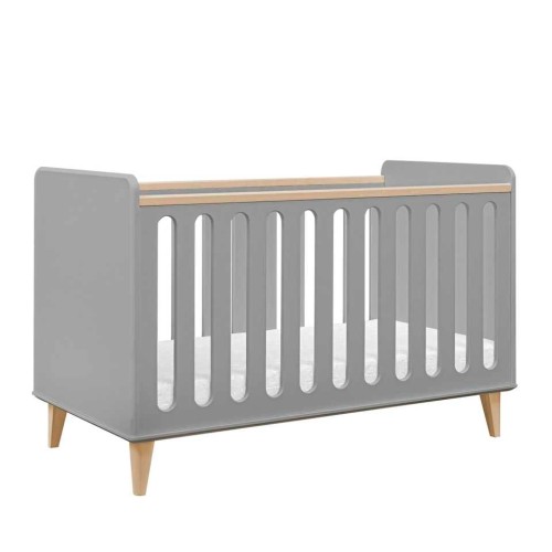 Szare łóżeczko dziecięce 140x70 Loopi