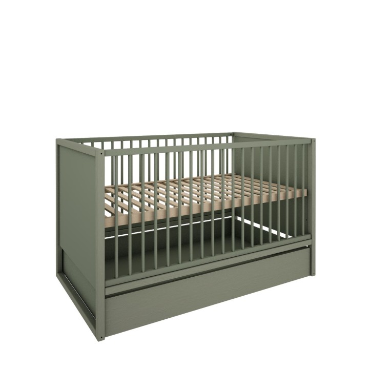 Łóżeczko Tweens eukaliptus z szufladą pod spodem