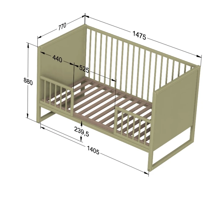 Wymiary łóżeczka Tweens 140×70 róż dla dziewczynki