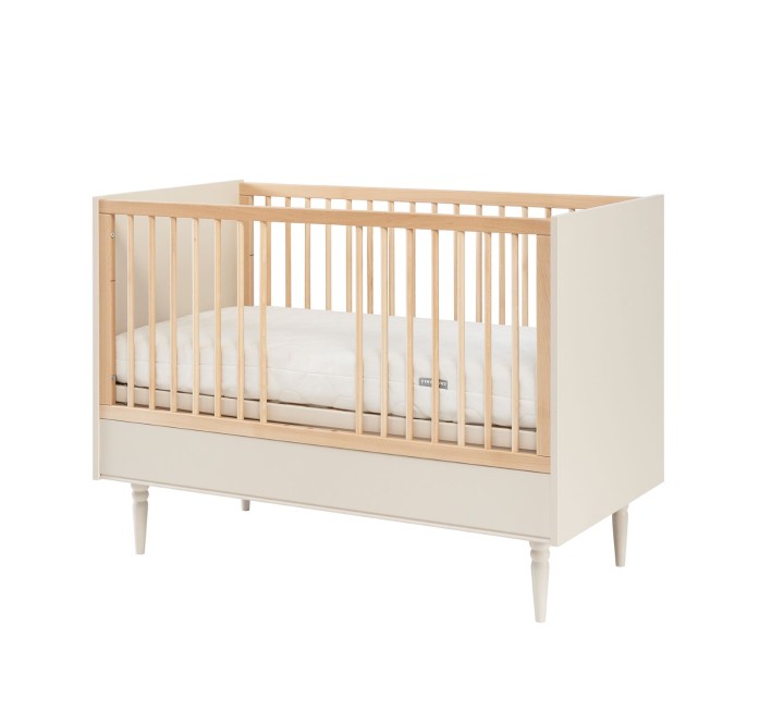 Łóżeczko Petite 120x60 szampańskie z wyjętymi szczebelkami