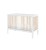 białe łóżeczko dziecięce 120x60 z wyjętymi szczebelkami