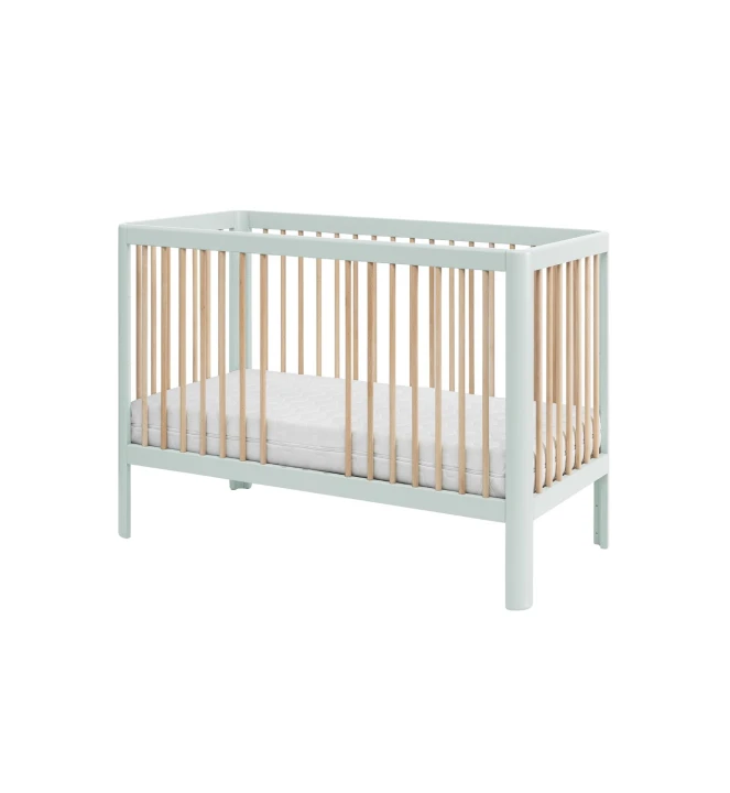 miętowe łóżeczko wyjęte szczebelki