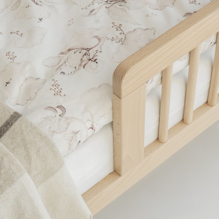 łóżeczko dziecięce 120x60 naturalne detal barierki