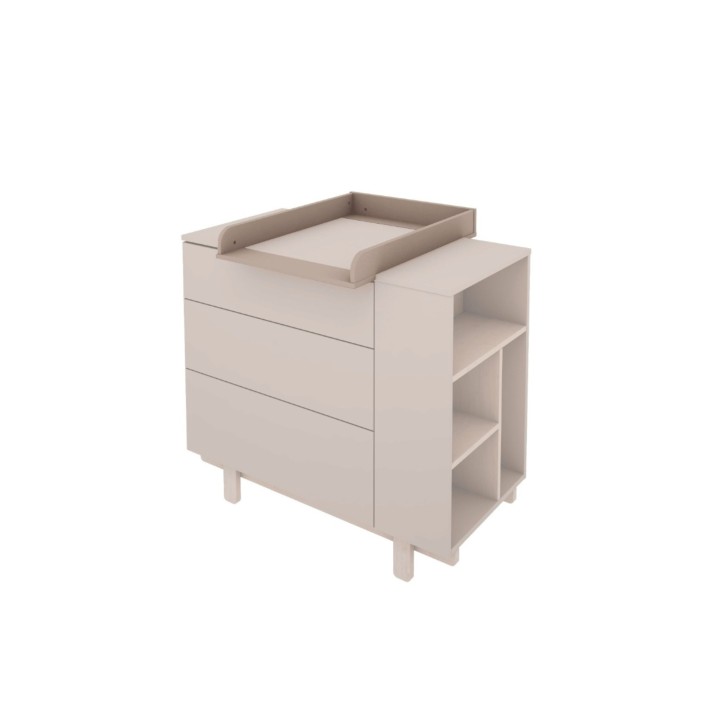 Komoda z przewijakiem Basic trufla 3w1 z bocznym regałem