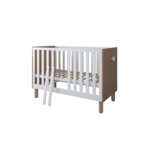 białe łóżeczko dziecięce Cocolo - wyjmowane szczebelki, regulacja położenia materaca