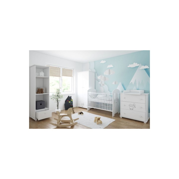Pokój dziecięcy Elefante biały zestaw mebli niemowlęcych