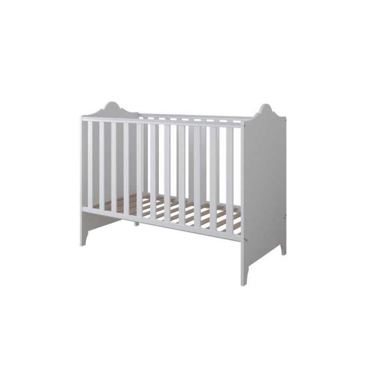 Łóżeczko 120x60 dla dziewczynki Glamour białe