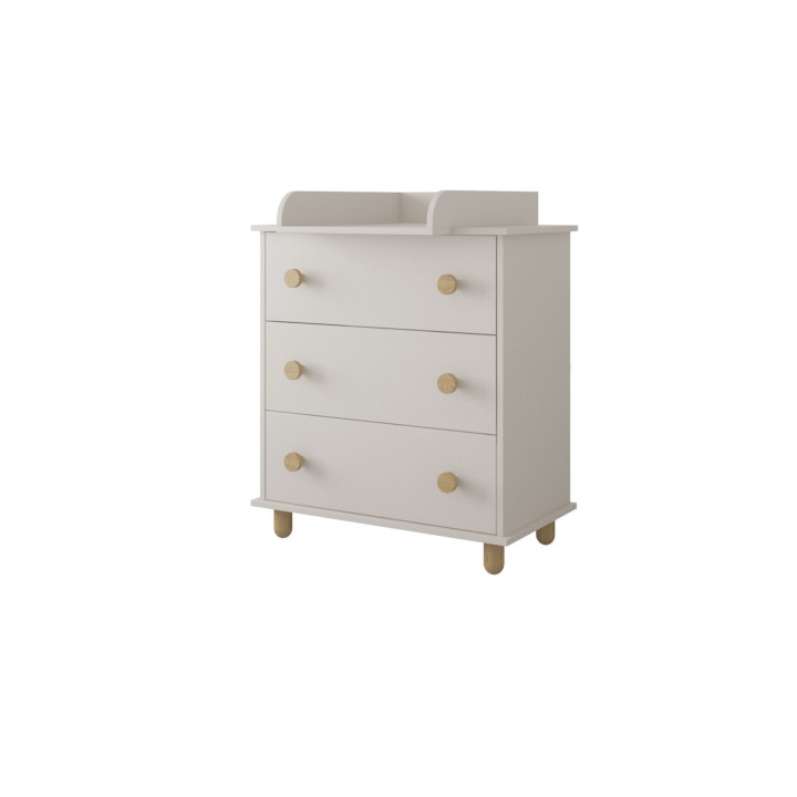 komoda z przewijakiem Lilo kaszmir z drewnianymi uchwytami