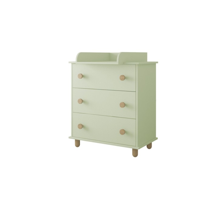 komoda z przewijakiem Lilo mięta z drewnianymi uchwytami