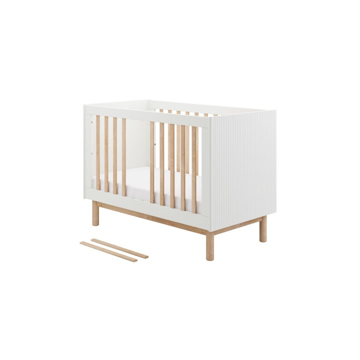 Łóżeczko Miloo białe 120x60 z wyjmowanymi szczebelkami, kolekcja Miloo