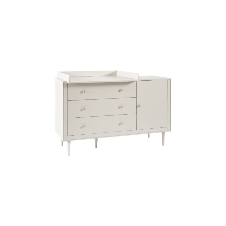 Komoda z przewijakiem Petite szampańska z szafką i trzema szufladami