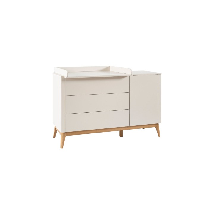 Komoda z szafką i przewijakiem Seth szampańska