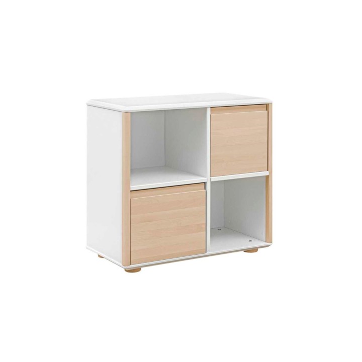 Komoda niska Funflex 2 drzwi brzoza z białym korpusem