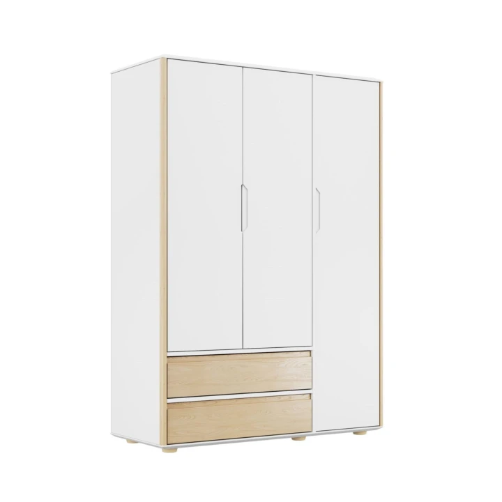 Szafa trzydrzwiowa Funflex biała z 2 szufladami