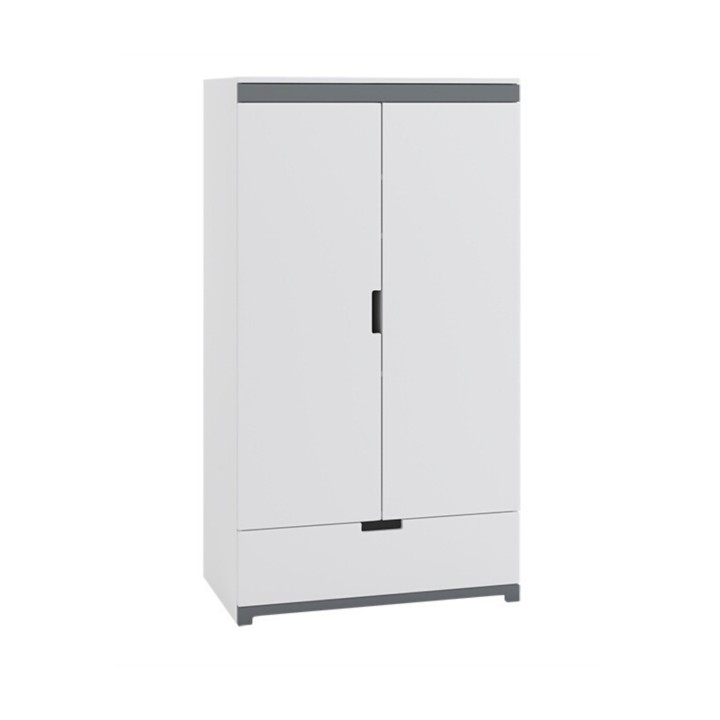 Biała dwudrzwiowa szafa Jimmy do pokoju chłopca