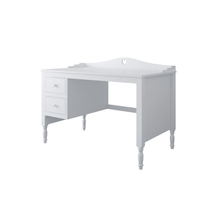 Białe biurko Bella dla dziewczynki z szufladami