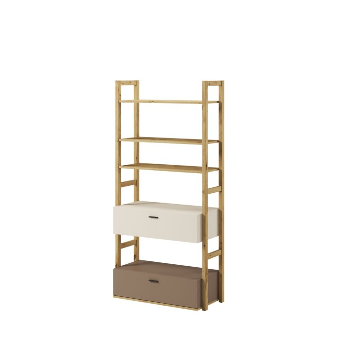 Regał do pokoju nastolatka Lenny w kolorach dąb artisan piaskowy beż truflowy