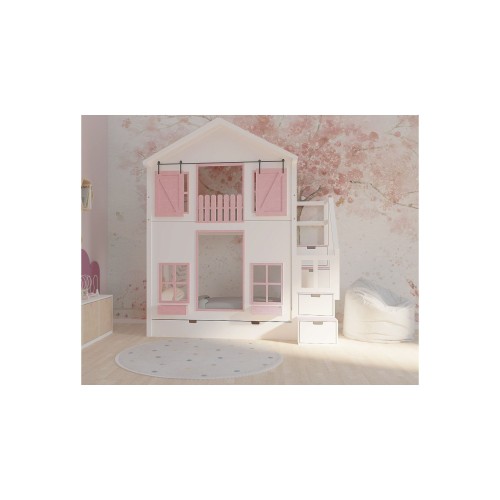 Łóżko piętrowe domek dla dziewczynki