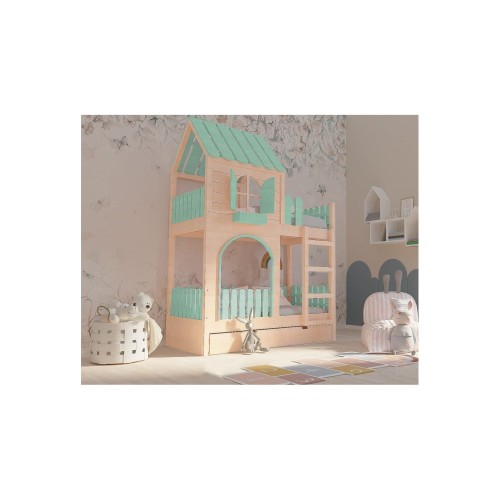 Łóżko piętrowe dla dziewczynki z drabinką